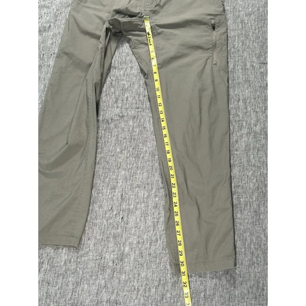 Wrmfzy Pants Mens Large Grey Ripstop Tactical Cargo Elastic Waist Stretch